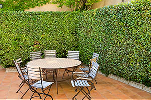 Upper terrace dining area